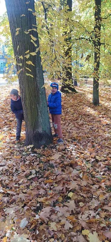 Dzieci z grupy Biedronki wybrały się do Parku Miejskiego podziwiać jego piękno jesienią